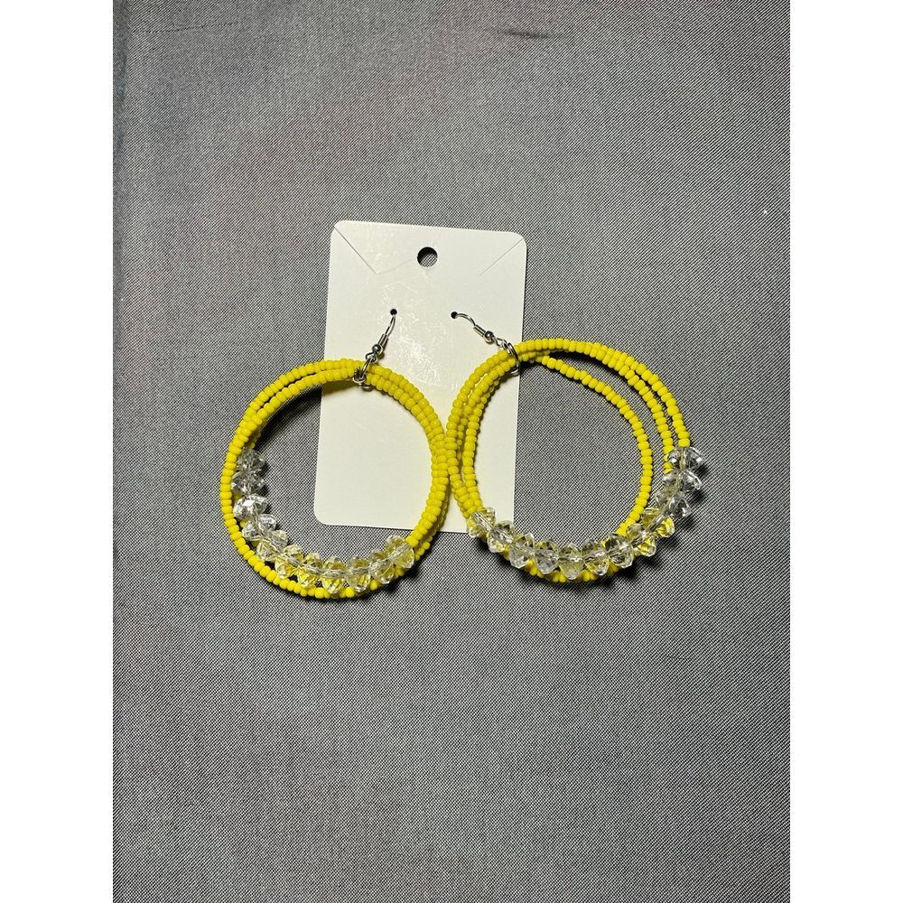 Yellow Bead‎ Earrings